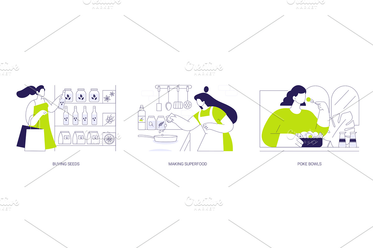Eating superfoods isolated cartoon, a Person Illustration by Visual Generation
