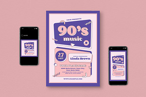 90's Music Flyer Set, a Flyer Template by graphicook