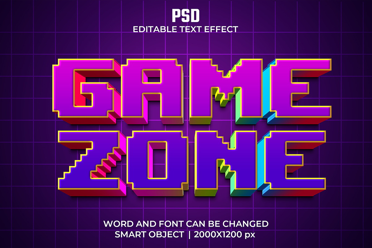 Game zone 3d Text Effect, a Layer Style Add-On by bdrobin