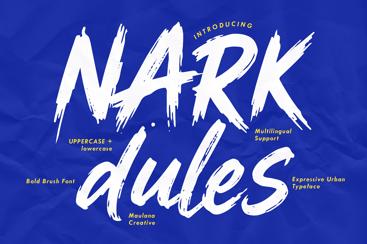 Nark Dules Brush Font Expressive, a Handwritten Font by Maulana Creative (Photo 1 of 7)