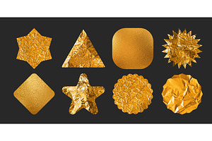 Gold foil sticker with crumpled, an Object Illustration by art PVP - market