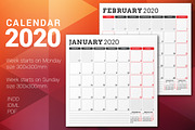 Monthly Planner 2020, a Stationery Template by AntartStock (Thumbnail 1 of 6)