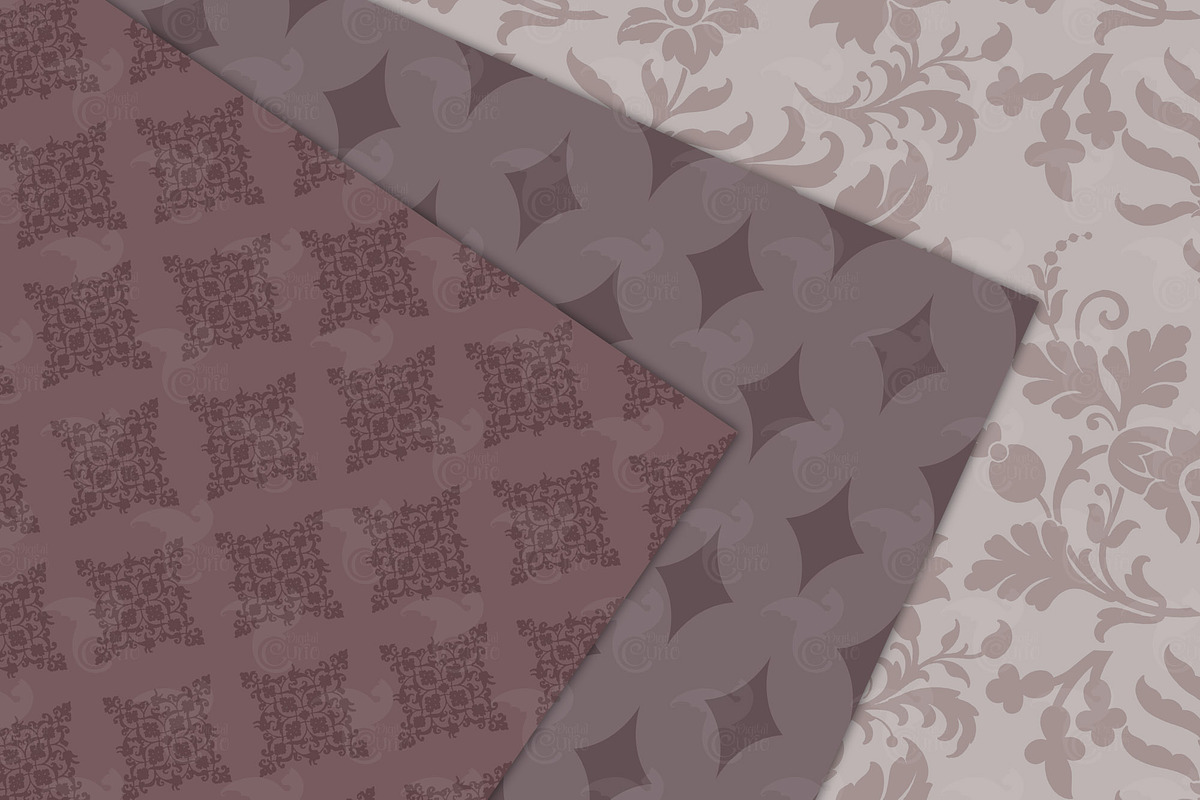 Muted Damask Digital Paper, a Texture Graphic by Digital Curio (Photo 2 of 3)
