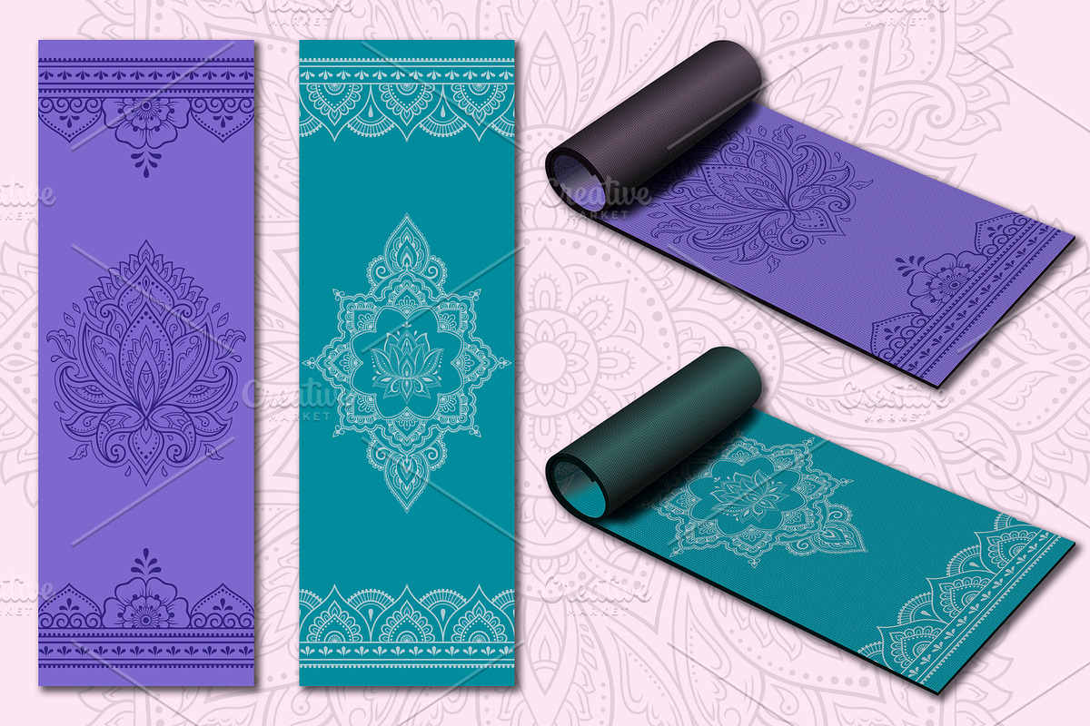 Patterns for yoga mats, a Pattern Graphic by Katika Shop (Photo 2 of 7)