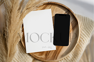 Neutral Card and Phone Mockup