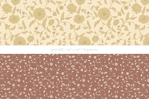 Vintage Block Print Floral Patterns