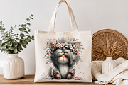 Floral Kitten Clipart, a Seasonal Illustration by CreationArt (Thumbnail 2 of 7)