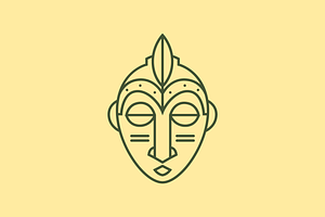 tribal mask culture face line logo, a Branding & Logo Template by devastd
