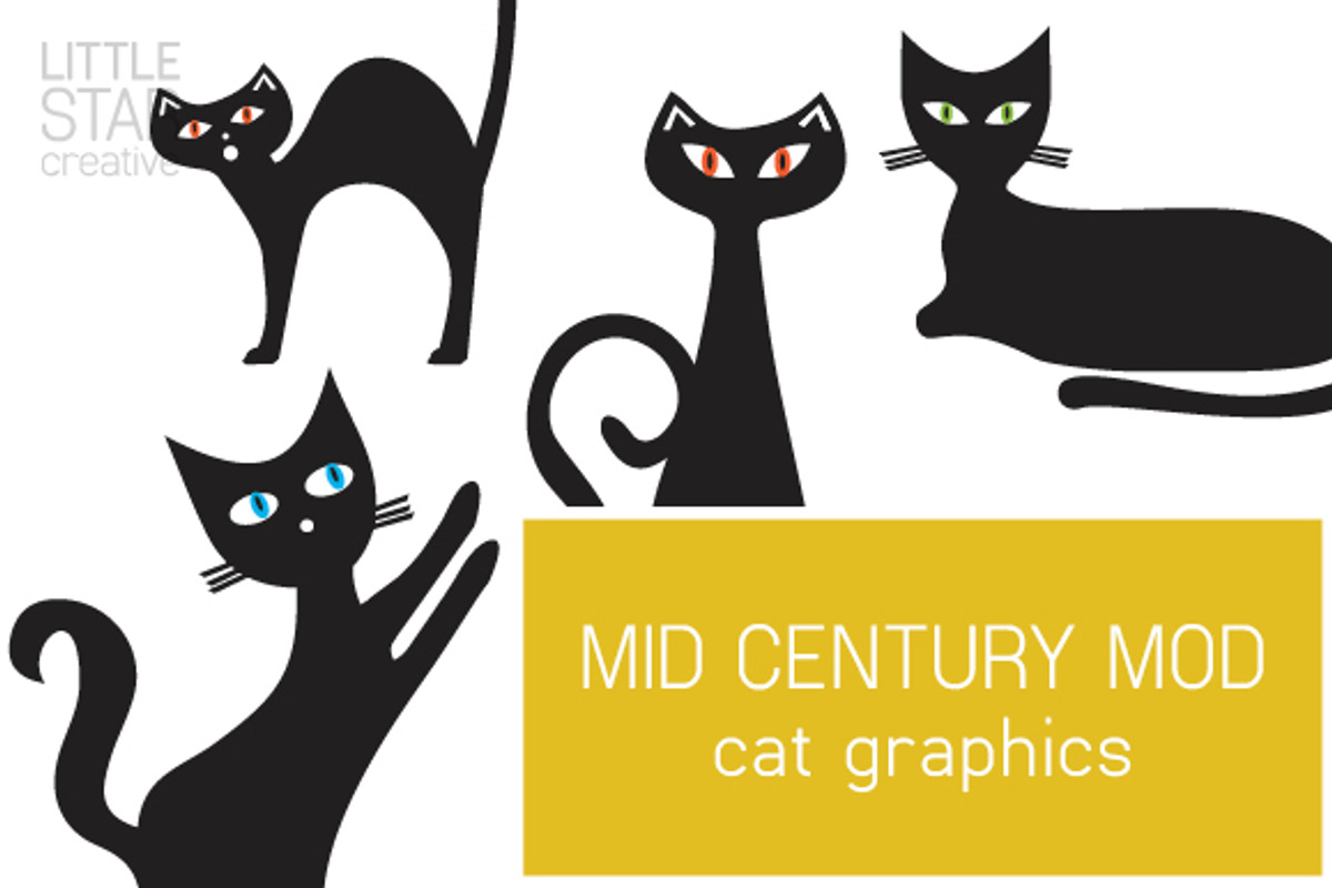 Mod Cats, an Outline Icon by Little Star Creative (Photo 1 of 2)
