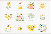 Charming Honey Bee Garden Clipart Se, an Illustration by Sublimation Artist (Thumbnail 3 of 6)