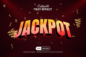 3D Jackpot Text Effect Curved Style