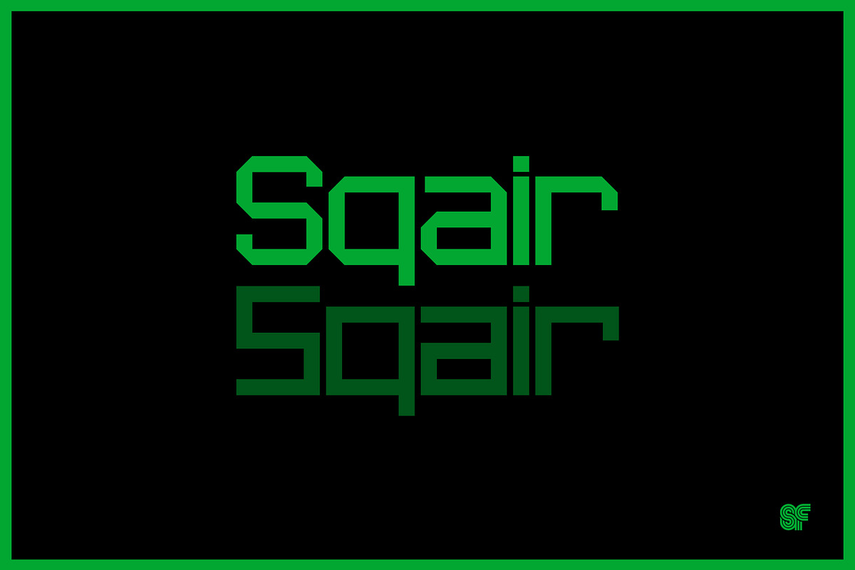 Sqair | Retro Sans | 4 Fonts, a Sans Serif Font by Superfried Font Shop (Photo 1 of 9)