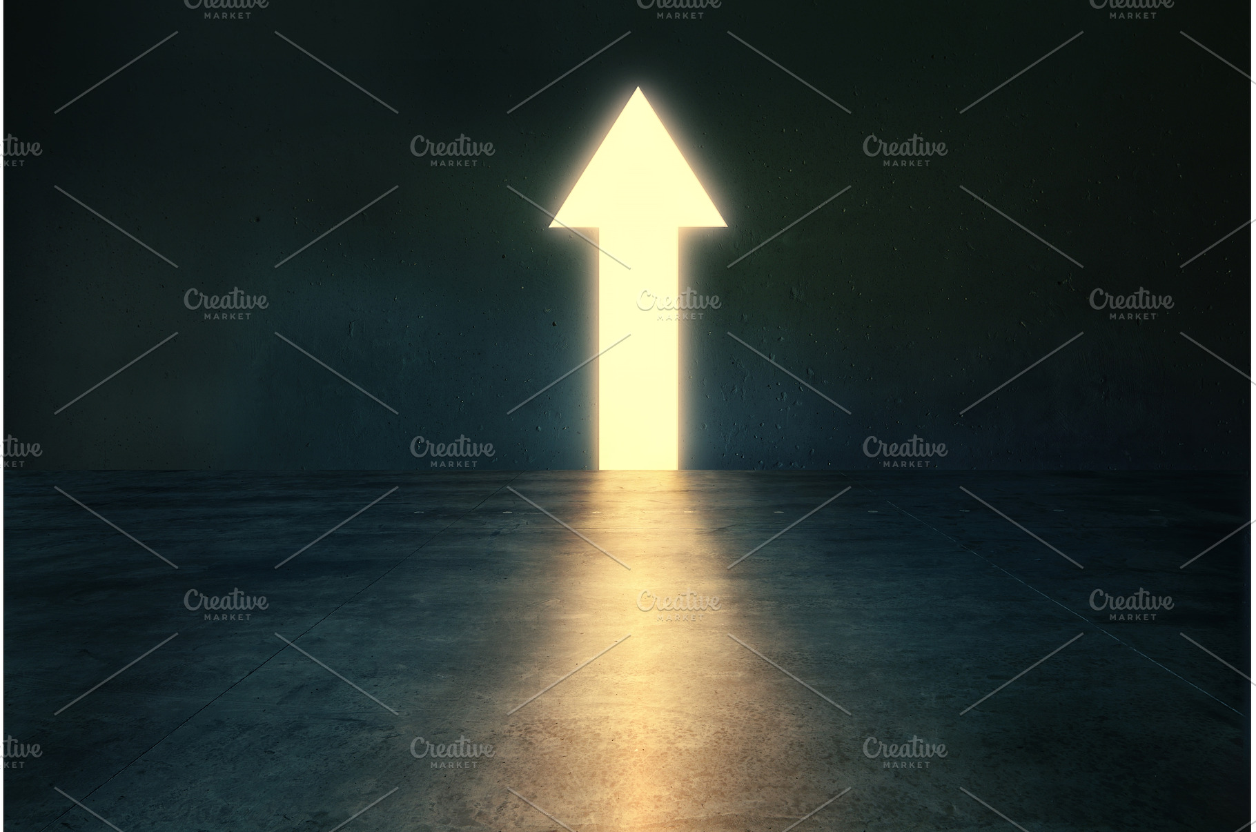 Glowing arrow pointing upward in, an Abstract Photo by Gladkov photography