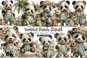 Summer Panda PNG Clipart, a Seasonal Illustration by OK Design