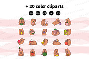 Cute Capybara and Fresh Fruits, a Seasonal Illustration by Palau (Thumbnail 10 of 12)