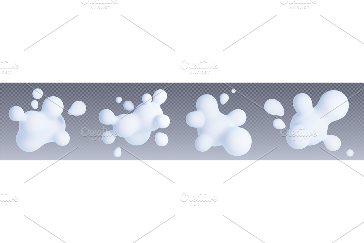 3d blob shapes in white soft style, an Object Illustration by art PVP - market