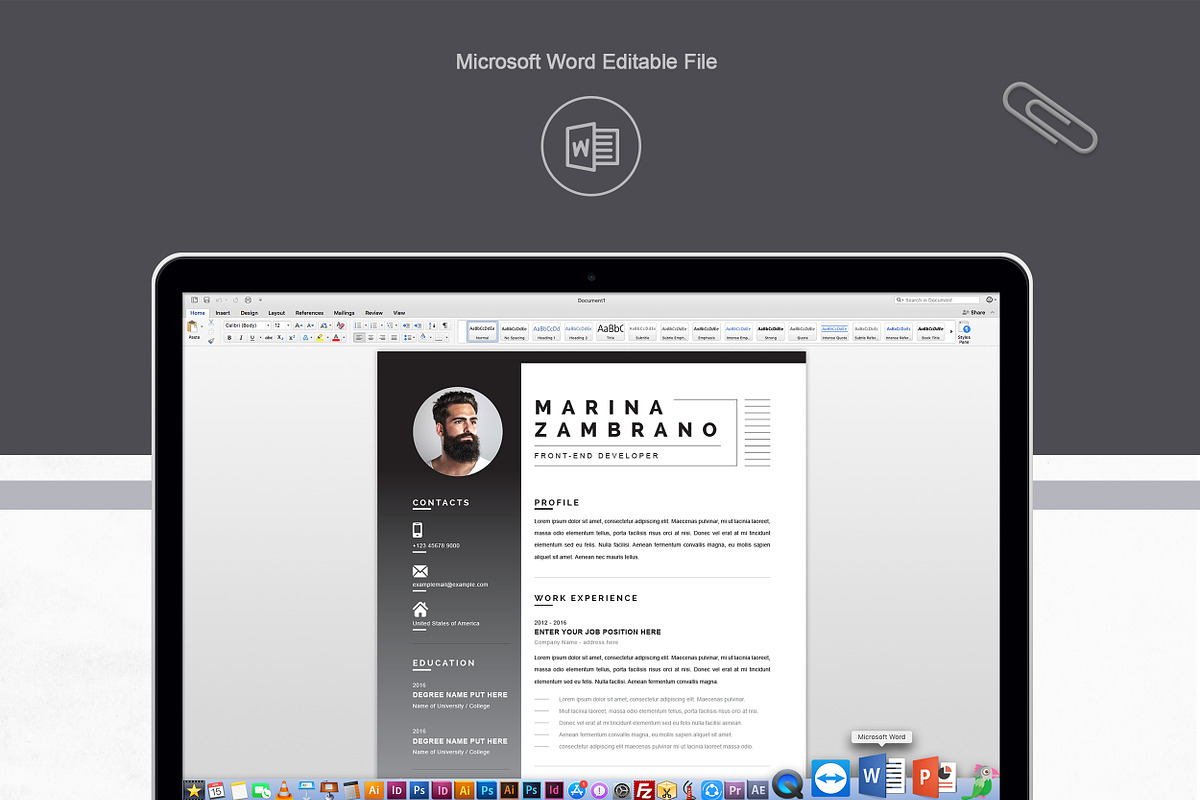 Clean Word CV-Resume Template, a Resume Template by ResumeInventor