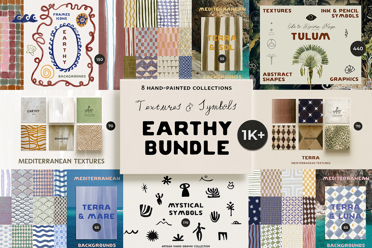Earthy Textures & Symbols Bundle, a Background Graphic by Lana Elanor (Photo 1 of 9)