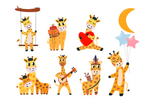 Cartoon giraffes characters, an Animal Illustration by LadadikArt