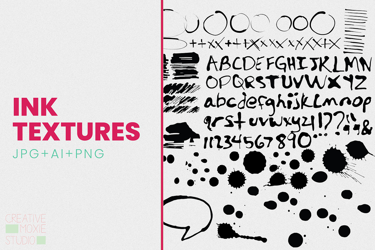 Handmade Ink Textures, a Shape Add-On by Creative Moxie Studio (Photo 1 of 3)
