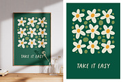 Retro hippie floral card designs set, a Decorative Illustration by Good Studio (Thumbnail 3 of 5)