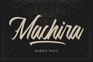 Machira | Script Font, a Script Font by Lemonthe