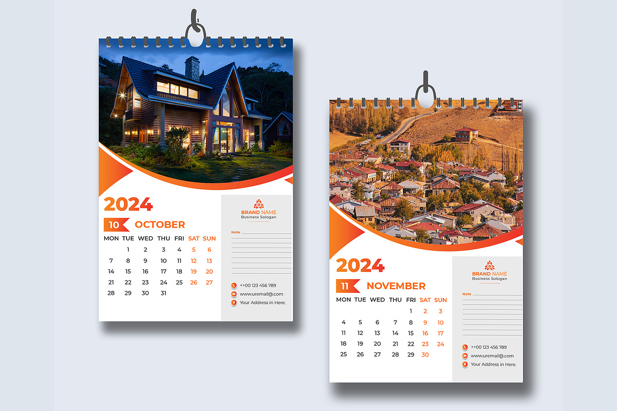 Modern Wall Calendar 2024, a Templates & Theme by pixelcreatx (Photo 6 of 7)