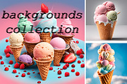 SET Ice Cream Sweet Dessert, a Background Graphic by IrySha (Thumbnail 1 of 8)