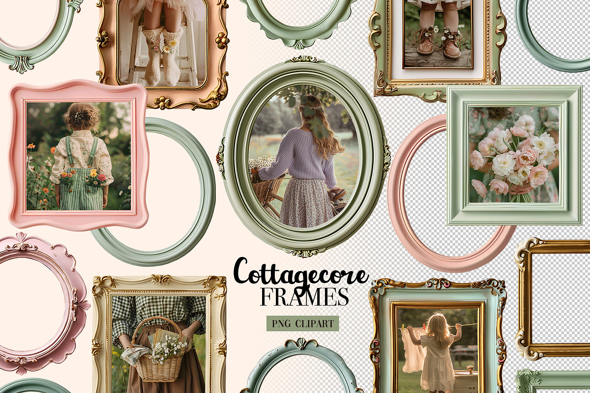 Vintage Cottagecore Frames PNG, an Object Graphic by NataKa (Photo 1 of 5)