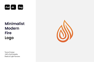 Minimalist Modern Fire Logo, a Branding & Logo Template by Luxury Logos
