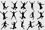Jump People Silhouette SVG, a Person Illustration by newminddesign (Thumbnail 1 of 5)