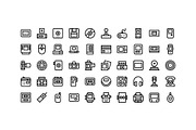 50 Vintage Technology & Media Icons, an Outline Icon by Side Project (Thumbnail 2 of 7)