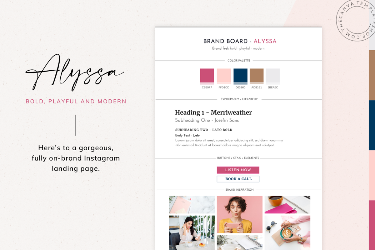 Alyssa Instagram Landing Page, a Graphic by The Canva Template Shop (Photo 4 of 5)