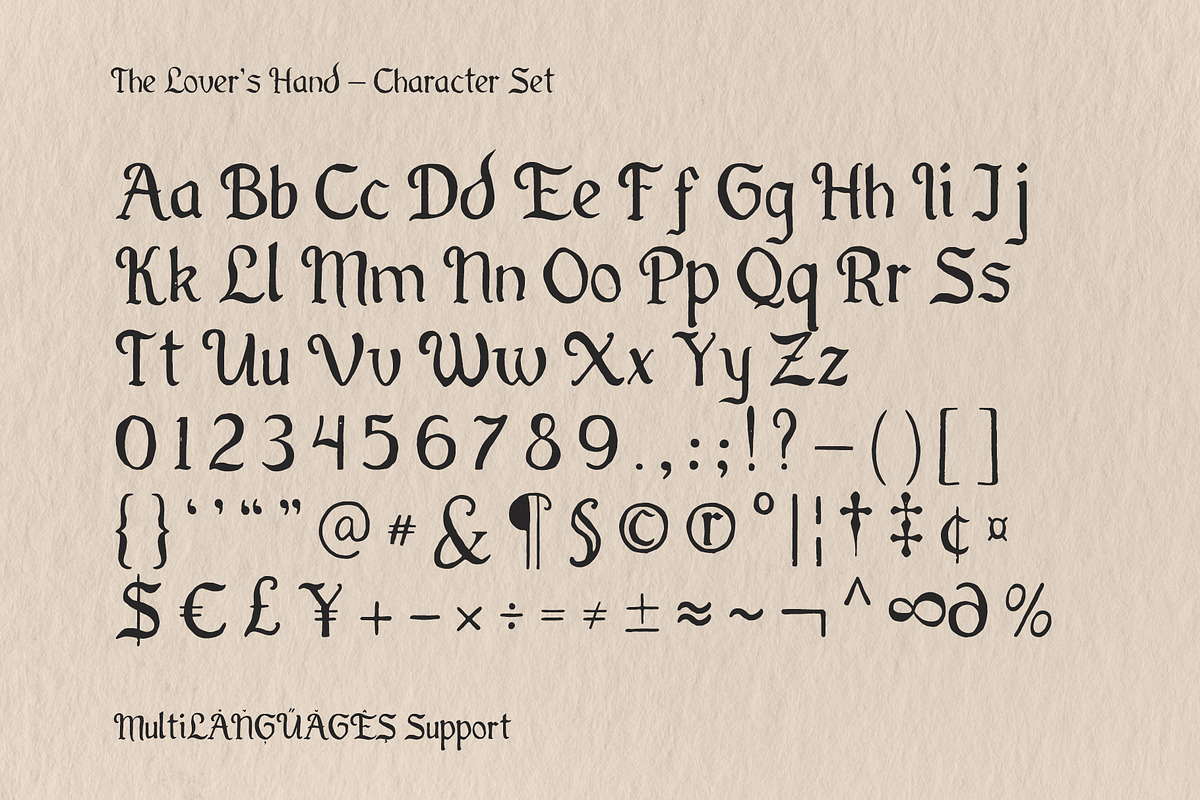The Lover’s Hand - Medieval font, a Handwritten Font by BilberryCreates (Photo 3 of 12)