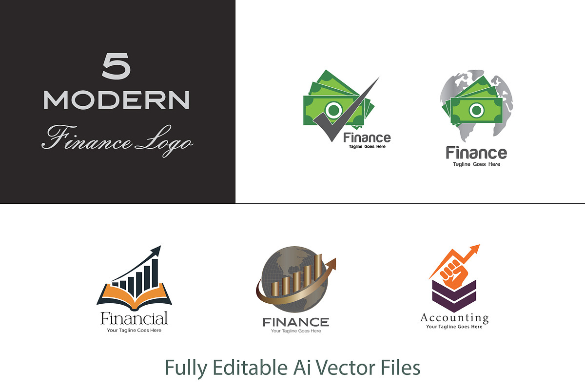 Modern Finans Logo Collection, a Branding & Logo Template by YUDesignStore (Photo 1 of 13)