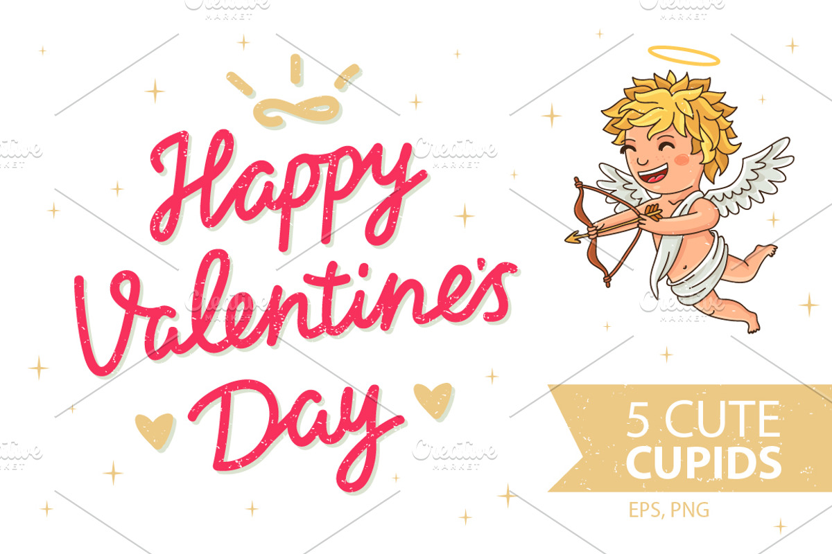 Happy Valentine's Day – 5 Cupids, an Illustration by chekart (Photo 1 of 5)