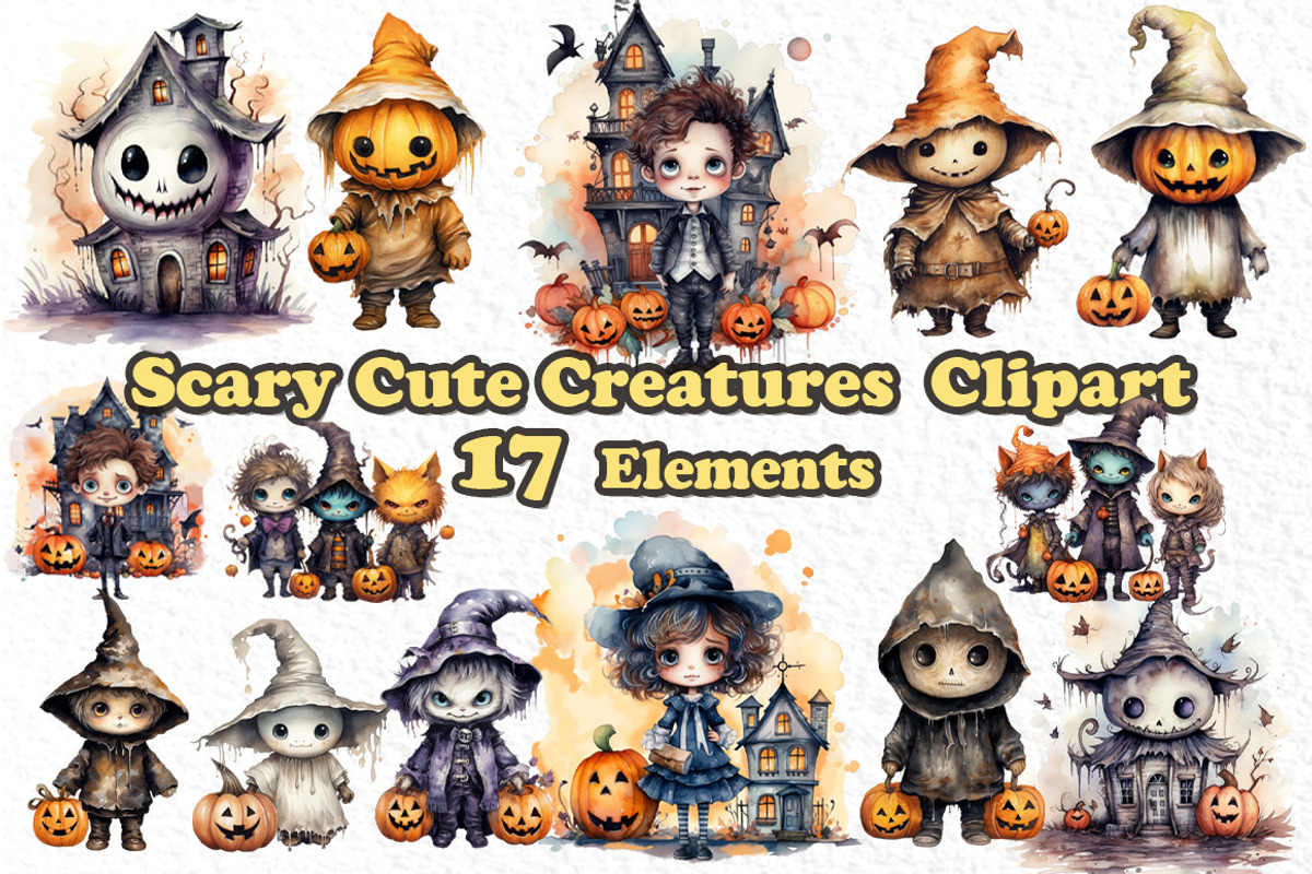 Scary Cute Creatures Clipart, a Person Illustration by vivastarkids (Photo 1 of 4)