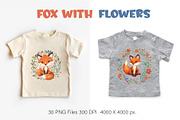 Fox with flowers. TShirt Sticker., an Animal Illustration by KENO Mascots (Thumbnail 6 of 11)