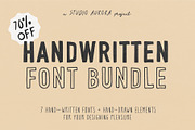 Handwritten Font + Graphics Bundle, a Script Font by Studio Aurora (Thumbnail 1 of 11)