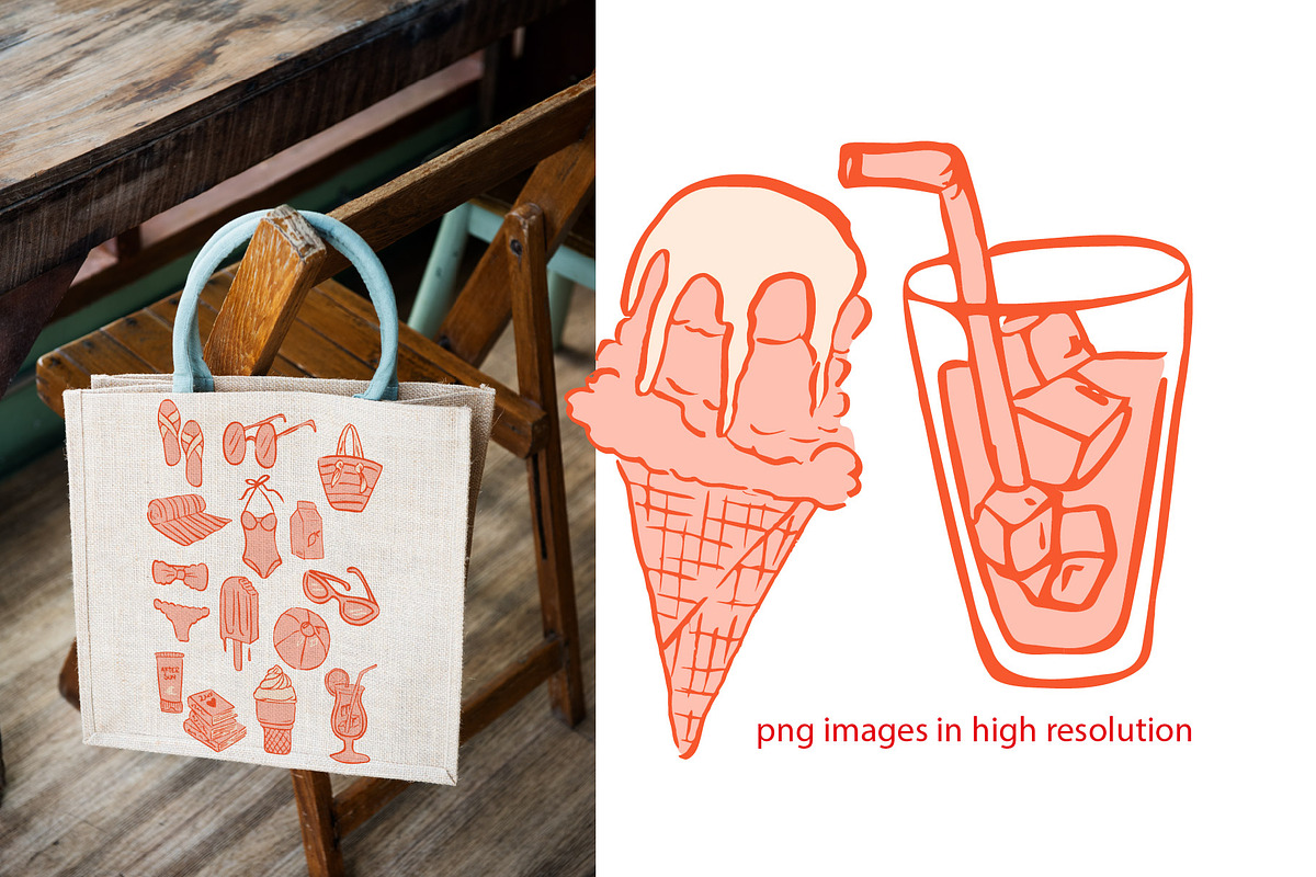 Summer by the pool illustrations, an Object Graphic by MayBay Studio (Photo 4 of 5)