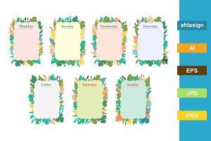 Weekly Planner With Floral Theme