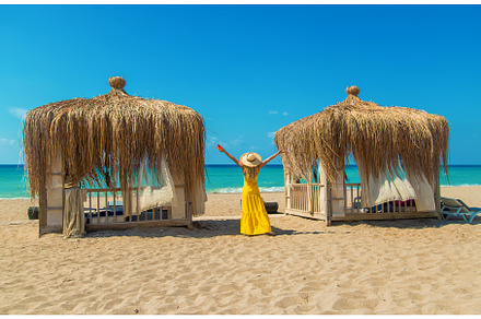 Woman on vacation at sea. Selective, a Person Photo by yanadjana