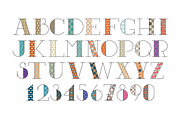 Five variations of font decoration, a Serif Font by pixelwerk (Thumbnail 3 of 6)