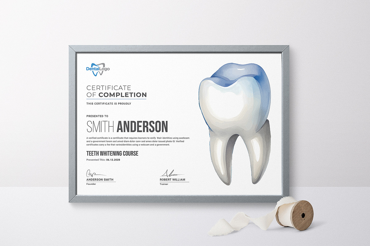 Dental Certificate, a Stationery Template by DesignDevisers (Photo 4 of 10)