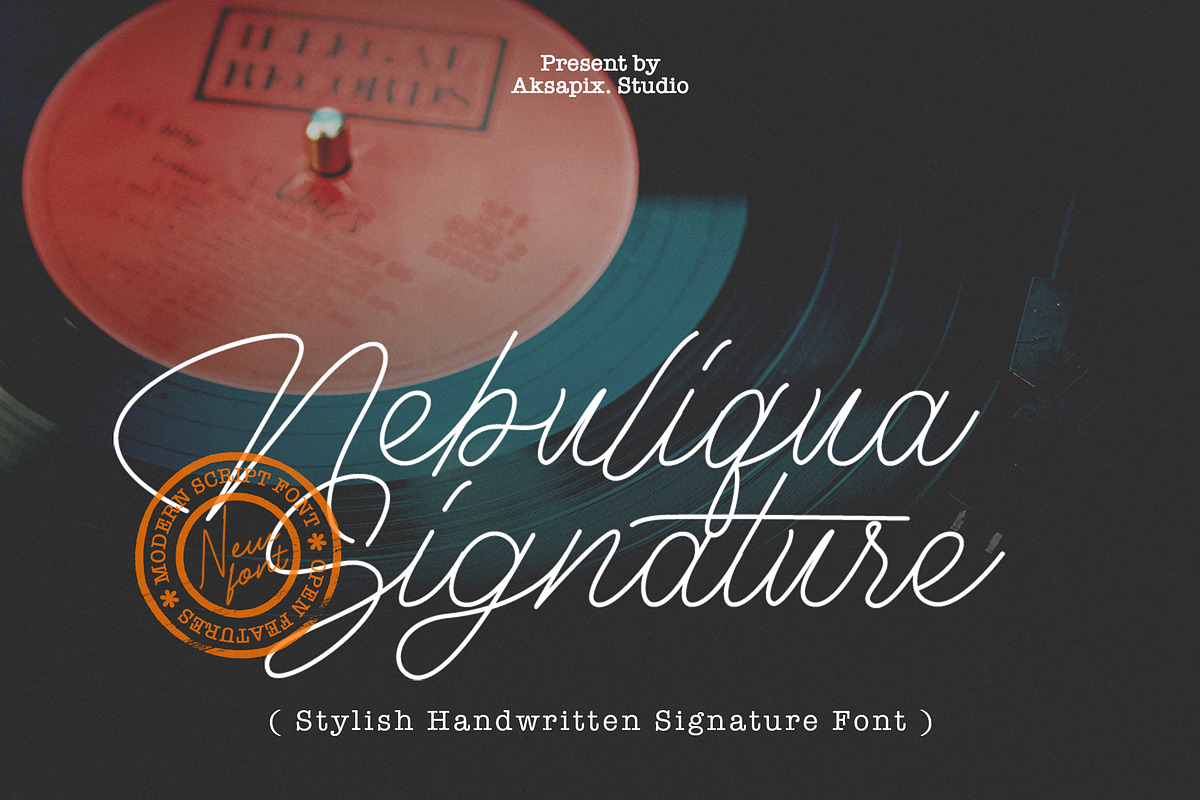 Nebuliqua - Stylish Signature Font, a Script Font by Aksapix Studio (Photo 1 of 11)