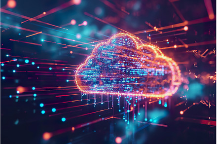 Digital cloud. Concept of data, a Technology Photo by Lermont51