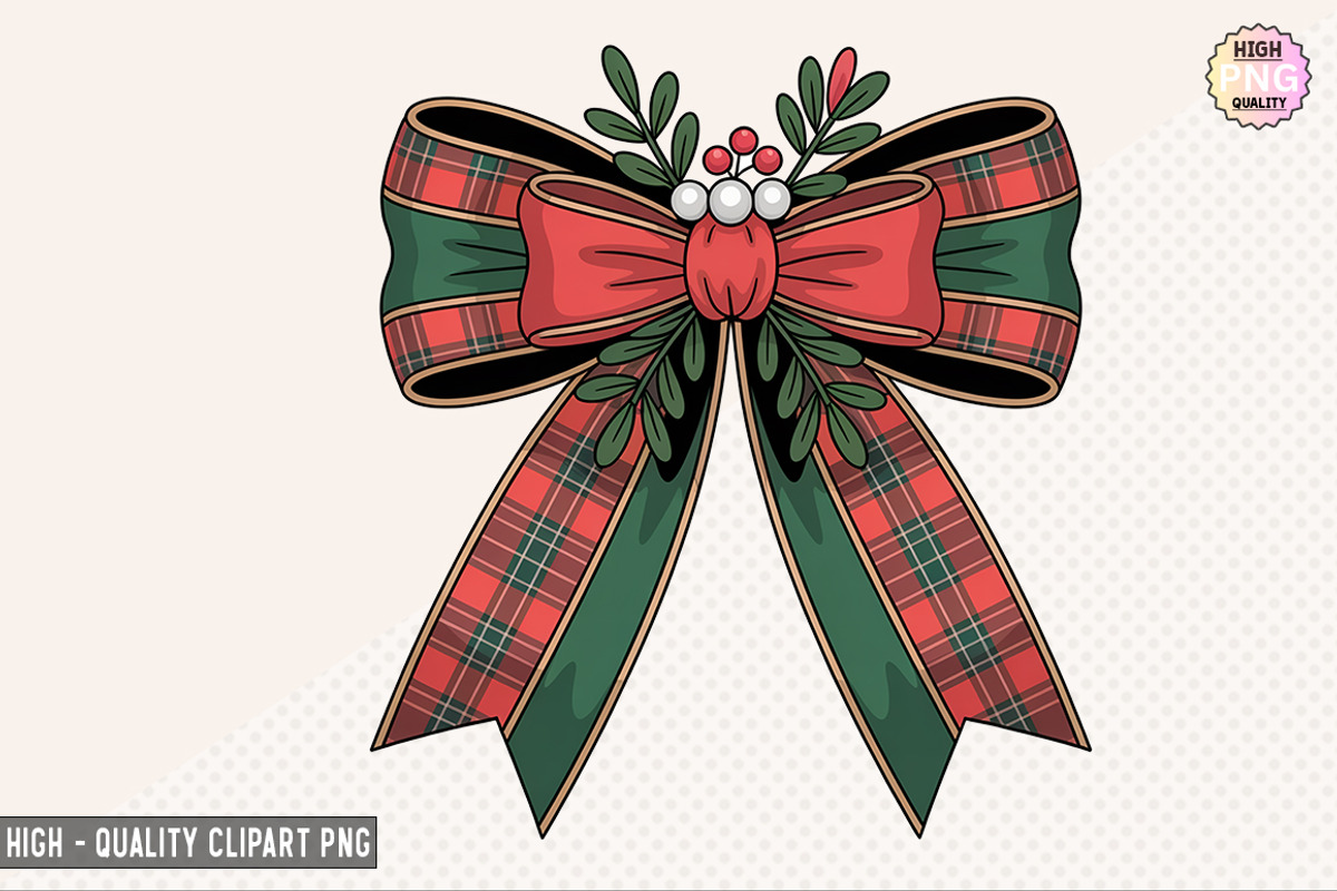 Coquette Christmas Bow Clipart PNG, a Graphic by crative8112 (Photo 4 of 9)