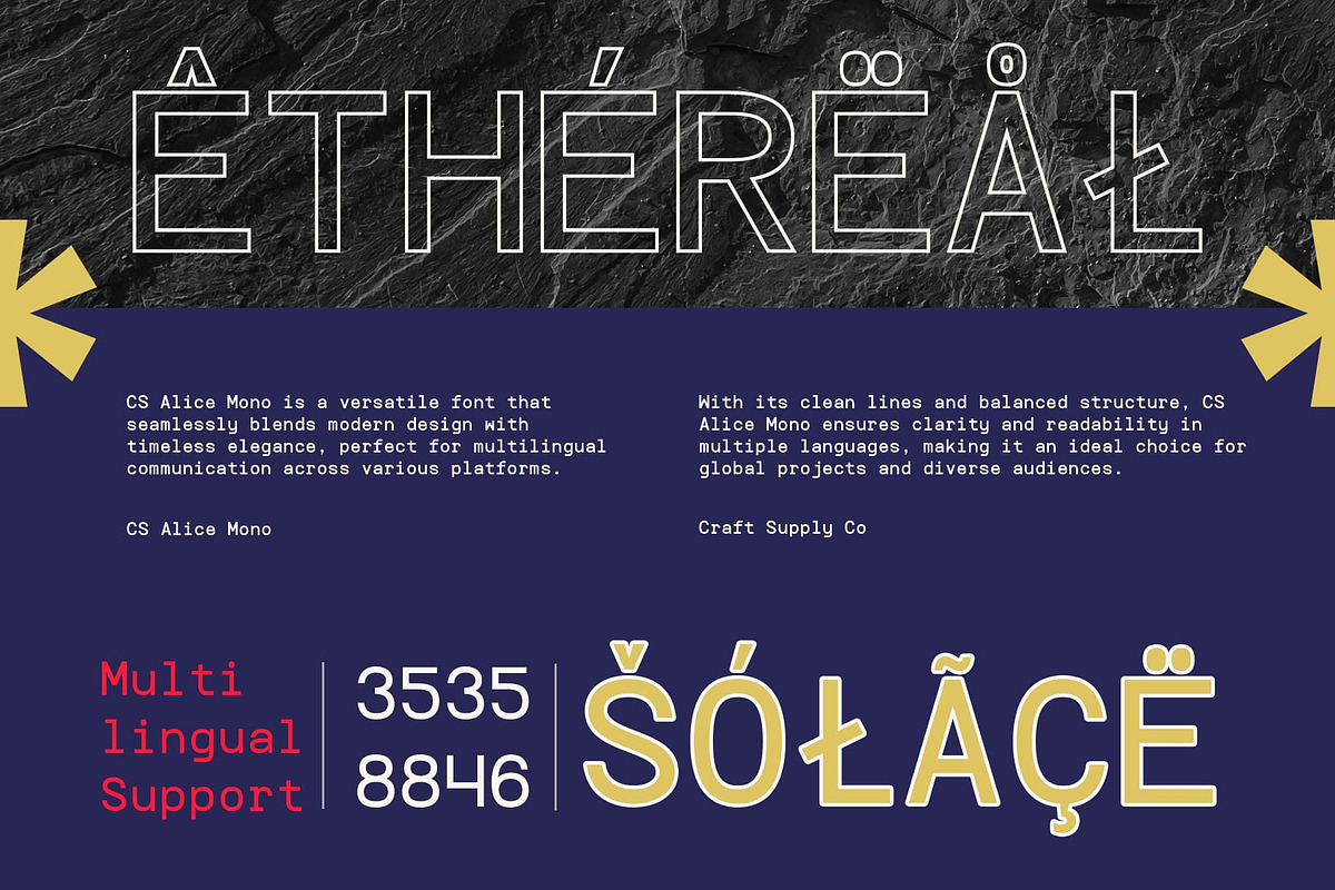 CS Alice Mono 3D, a Sans Serif Font by Craft Supply Co. (Photo 5 of 8)