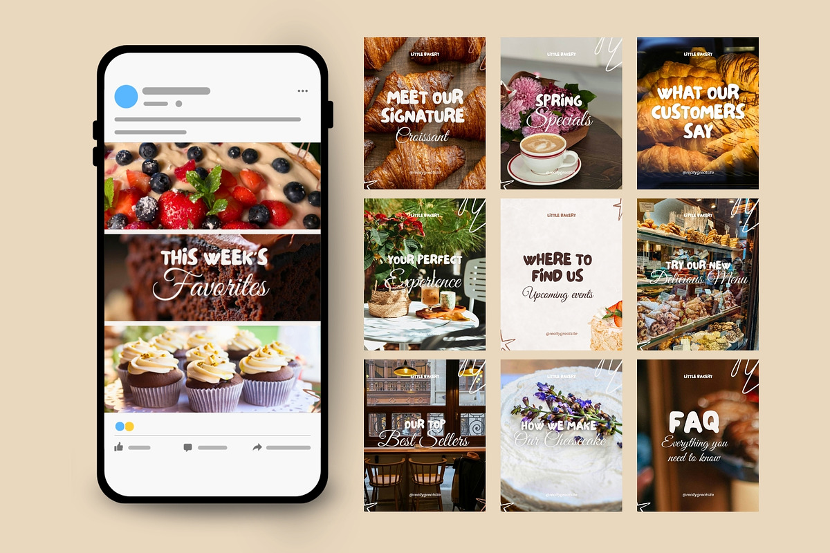 Bakery Seamless Carousels Instagram, a Social Media Template by Anna Design Studio (Photo 10 of 12)