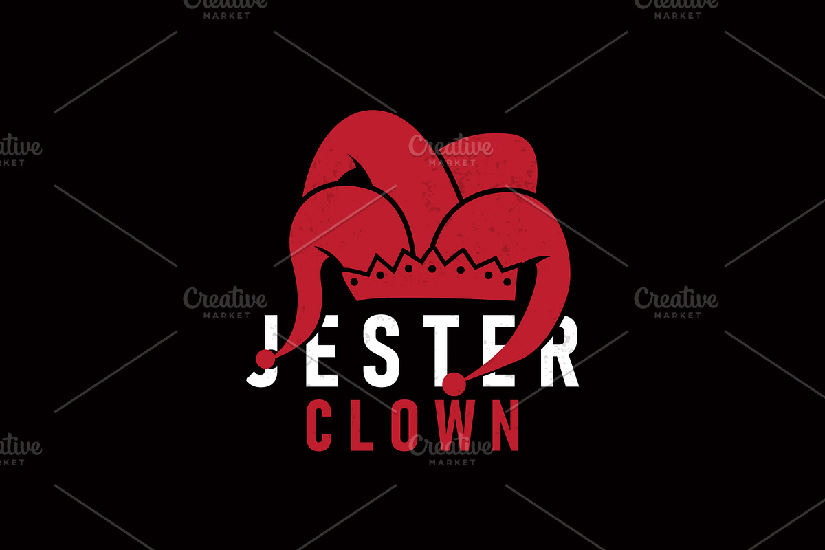 jester hat logo minimalist simple, a Branding & Logo Template by Maylianaw28